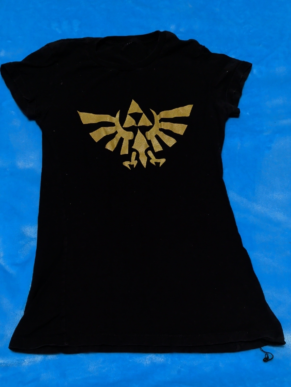 Black Tee with Gold Triforce Crest